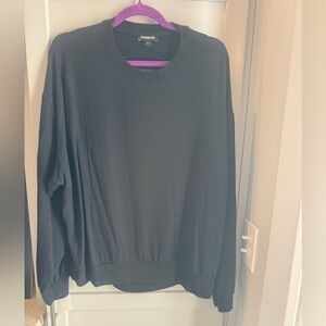 Express Black Crewneck Open Back Sweatshirt, Size L, Like New